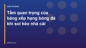 Read more about the article Tầm quan trọng của bảng xếp hạng bóng đá khi soi kèo nhà cái
